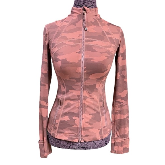 Lululemon Sz 4 Define Pink Camo Print Full Zip Jacket - Picture 1 of 7